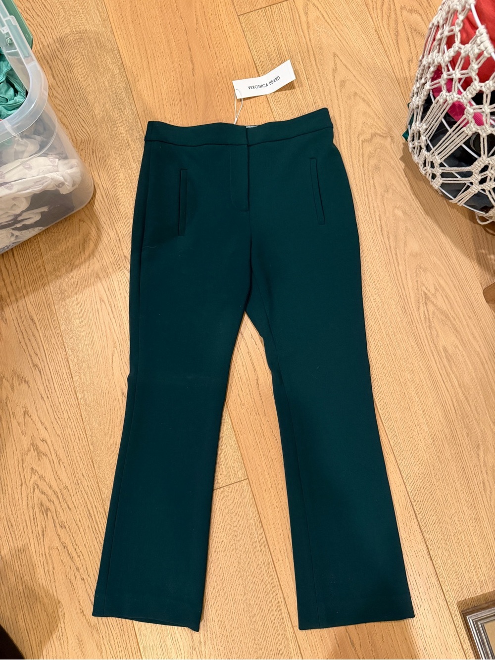Veronica Beard Dark Teal Cropped Pants